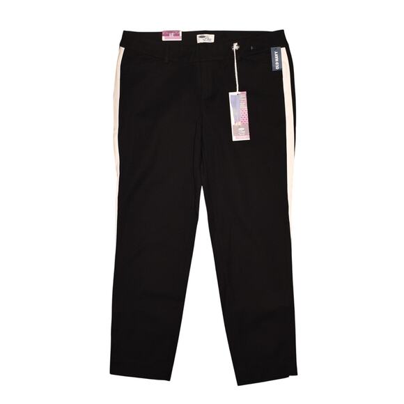 OLD NAVY NEW $45 The Diva‎ Skinny Ankle Pant Black White Leg Stripe Size 12 - Picture 1 of 4